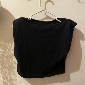 Wild Fable Black Tank with Shoulder Pads